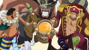 ¡Los hijos beben sake! ¡La gran flota de Sombrero de Paja!